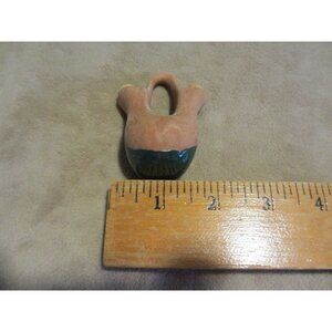 Miniature Handcrafted Clay & Green Pot with Unique Design